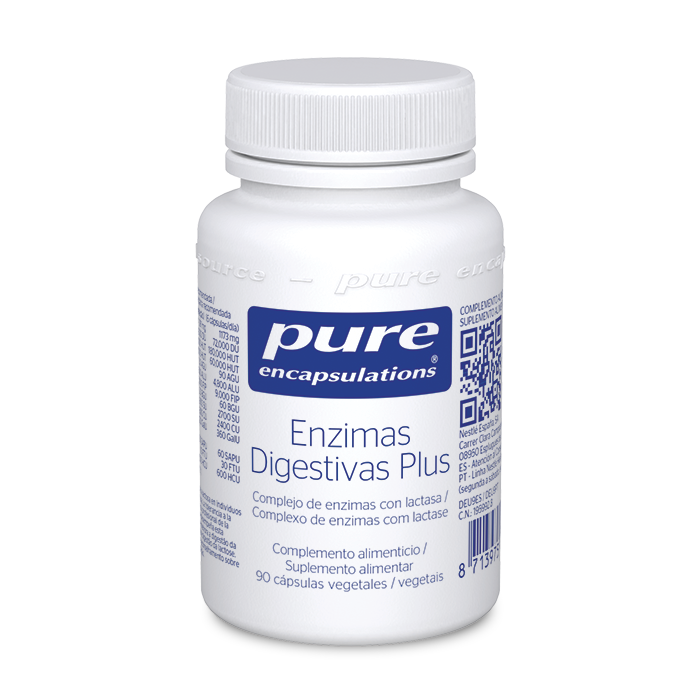 Complemento alimenticio Enzimas Digestivas Plus con lactasa 90 cápsulas Pure Encapsulations.