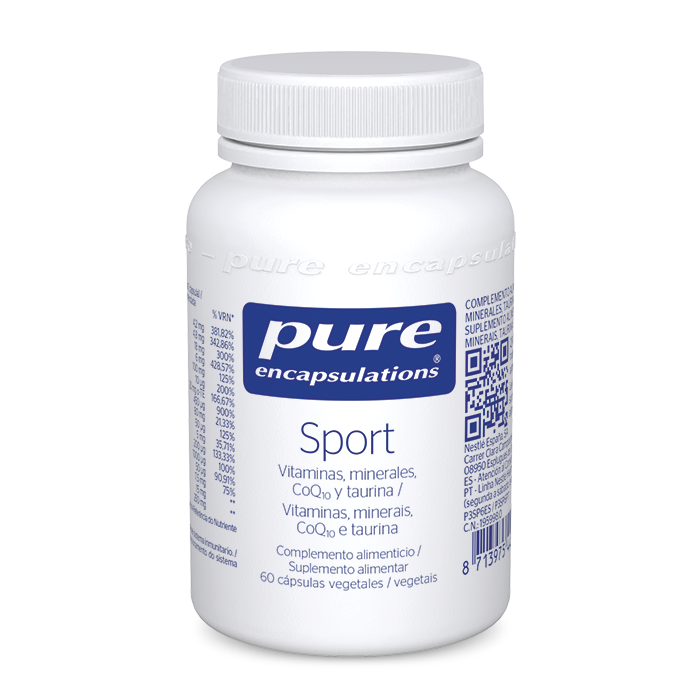 Complemento alimenticio Sport con vitaminas, minerales, CoQ10 y taurina 60 cápsulas Pure Encapsulations.