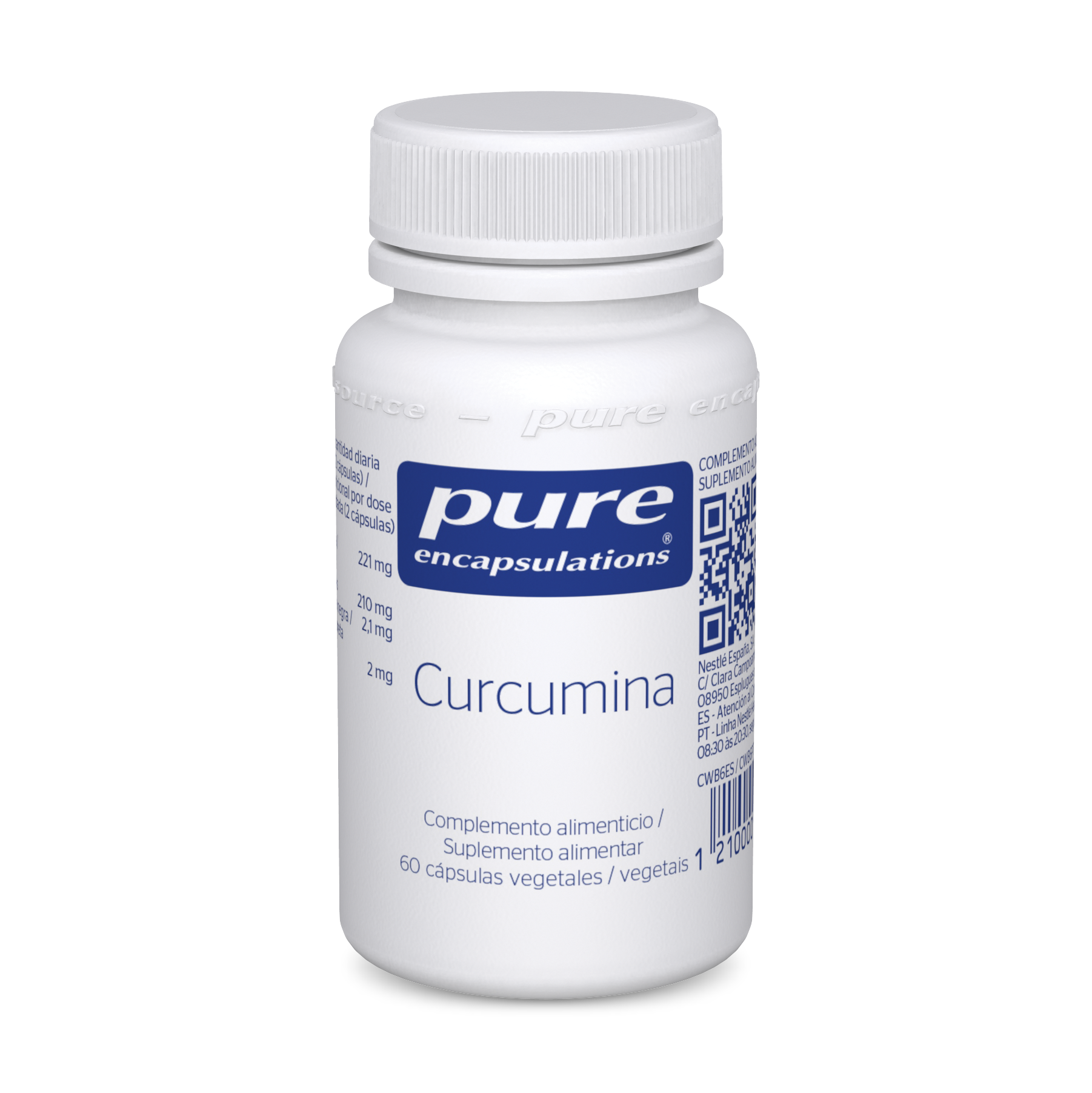 Complemento alimenticio Curcumina 60 cápsulas Pure Encapsulations.