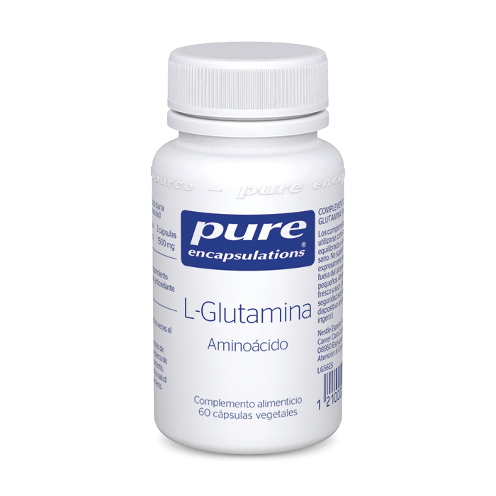 Complemento alimenticio L-Glutamina Aminoácido 60 cápsulas Pure Encapsulations.