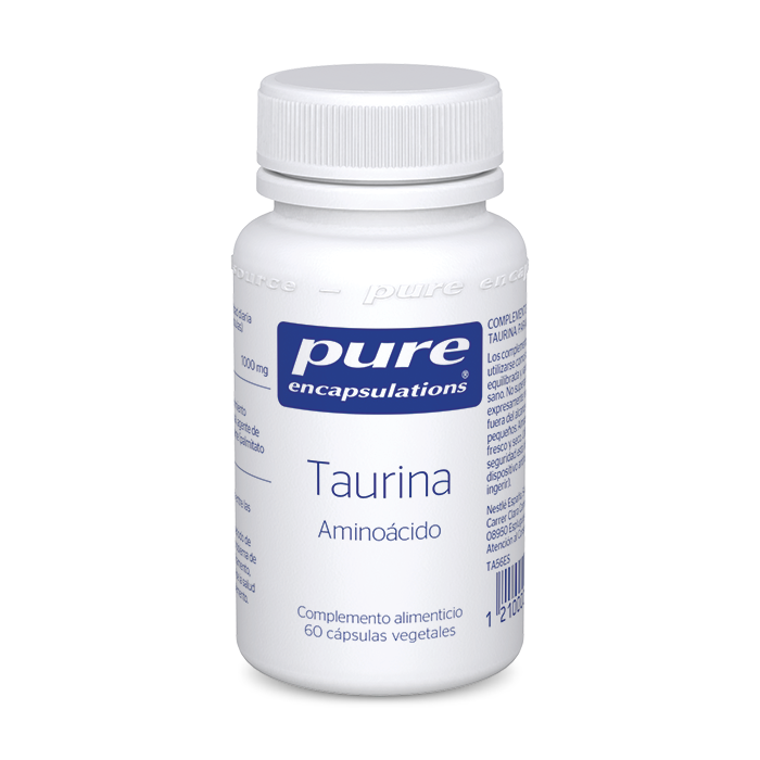 Complemento alimenticio Taurina Aminoácido 60 cápsulas Pure Encapsulations.