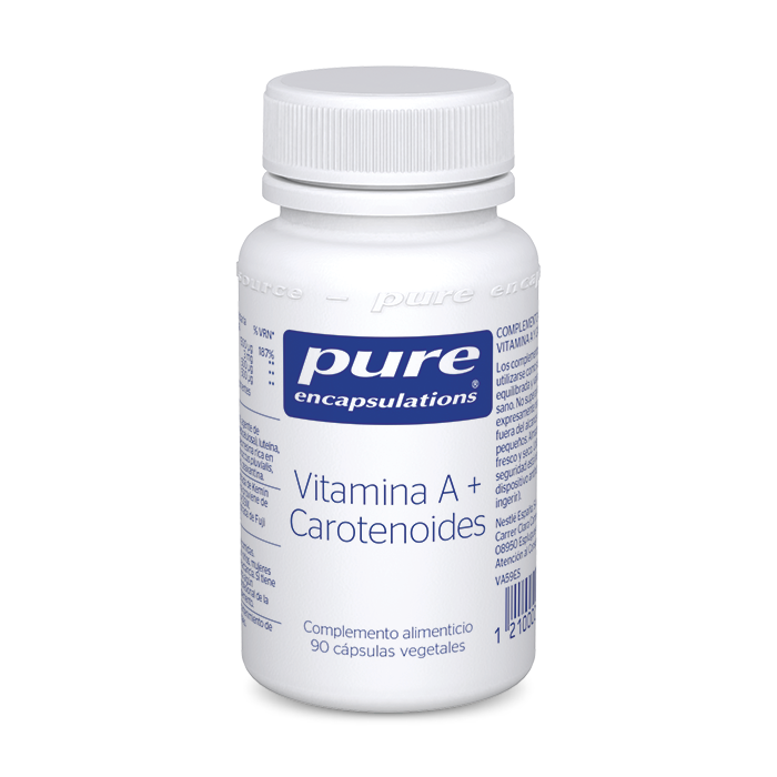 Complemento alimenticio Vitamina A + Carotenoides 90 cápsulas Pure Encapsulations.